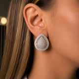 4.55ct Diamond 14K Gold Pear Statement Earrings