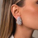 5.64ct Diamond 18K Gold Leaf Climber Earrings