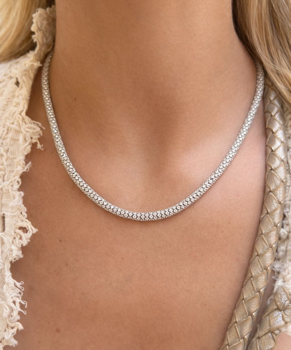 17.30ct Diamond 18K Gold Rope Necklace