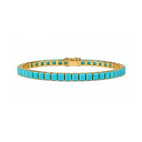 12.79ct Turquoise 18K Gold Tennis Bracelet