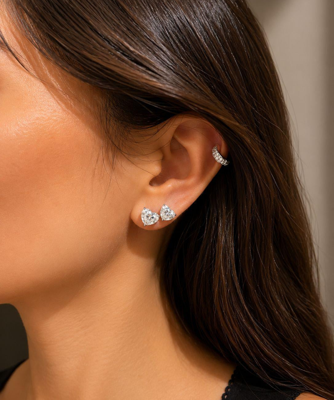2.04ct Diamond 18K Gold Heart Shaped Stud Earrings