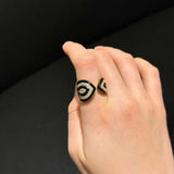 3.83ct Diamond Agate 18K Gold Cuff Ring