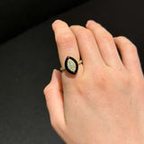 2.79ct Diamond Agate 18K Gold Marquise Ring