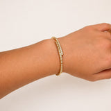 2.07ct Diamond 14K Gold Bypass Bangle Bracelet