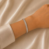 2.50ct Diamond 18K Gold Stationed Bangle Bracelet