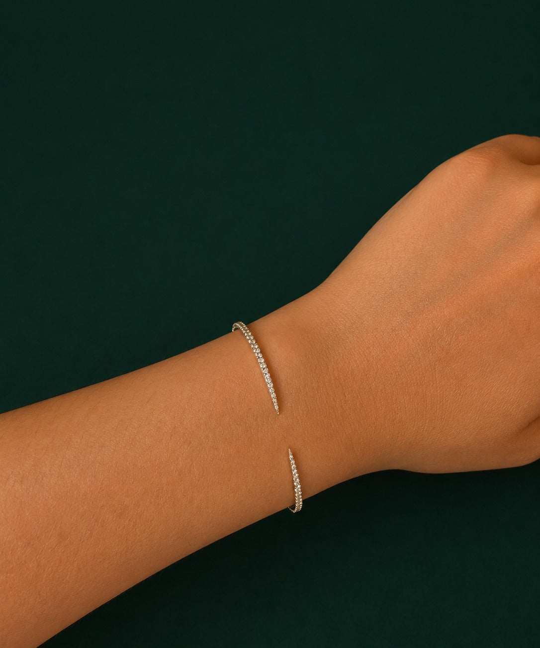 0.47ct Diamond 14K Gold Open Cuff Bracelet