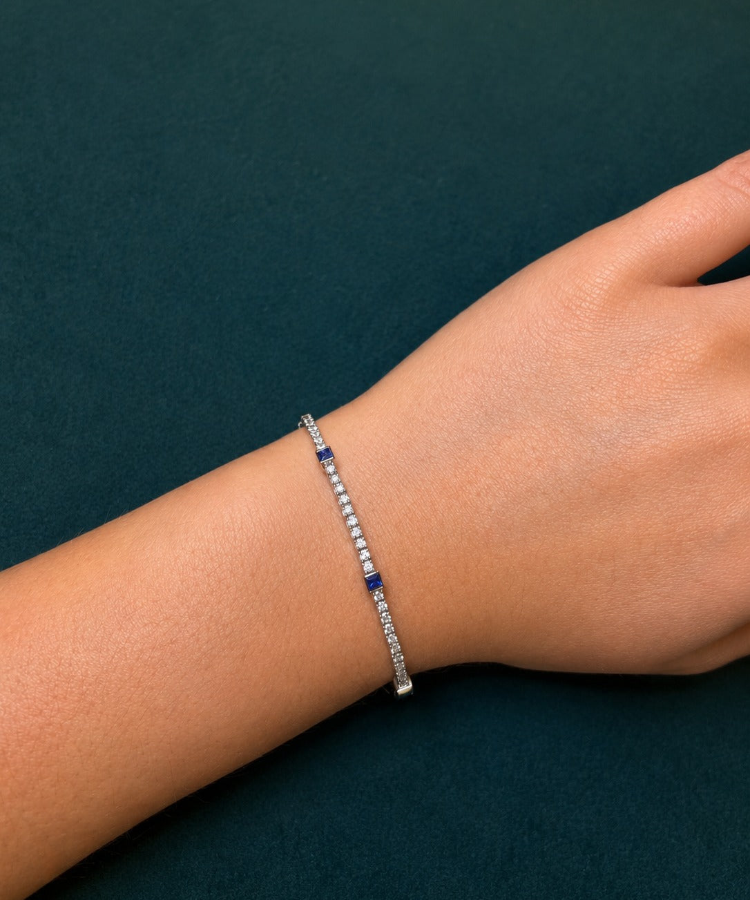 1.17ct Blue Sapphire Diamond 14K Gold Flexible Bangle Bracelet