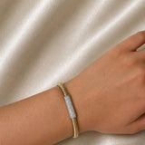 0.52ct Diamond 18K Italian Gold Cuff Bracelet