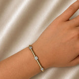 0.24ct Diamond 18K Italian Gold Cuff Bracelet