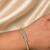 5.85ct Diamond 18K Gold Bypass Bangle Bracelet