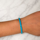 12.79ct Turquoise 18K Gold Tennis Bracelet
