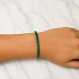 15.32ct Emerald 14K Gold Round Tennis Bracelet