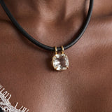 22.33ct White Topaz 18K Gold Cushion Statement Pendant