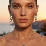 29.92ct Green Amethyst Tsavorita 18K Gold Earrings