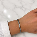 4.85ct Diamond 18K Gold Radiant Cut Bezel Bangle Bracelet