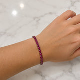 12.33ct Ruby 18K Gold Oval Tennis Bracelet