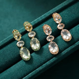 36.61ct Diamond Topaz 18K Gold Earrings