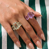 11.39ct Amethyst Pink Tourmaline 18K Gold Ring