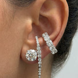 1.86ct Diamond 18K Gold Hook Drop Earrings