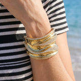 6.87ct Diamond 14K Gold Statement Cuff Bracelet