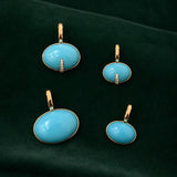 5.20ct Turquoise Diamond 18K Gold Small Pendant