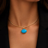5.52ct Turquoise 18K Gold Small Pendant