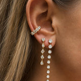 1.88ct Diamond 14K Gold Multi Shape Bezel Dangle Earrings