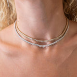 5.00ct Diamond 18K Stationed Tennis Necklace