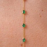0.70ct Emerald 18K Gold Lariat Necklace