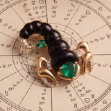 Scorpio 9.05ct Black Onyx Emerald 18K Gold Brooch