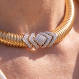 0.77ct Diamond 18K Italian Gold Choker Necklace