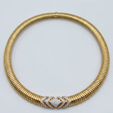 0.77ct Diamond 18K Italian Gold Choker Necklace