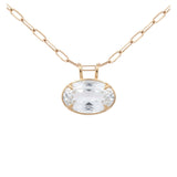 25.98ct White Topaz 18K Gold Medium Statement Pendant