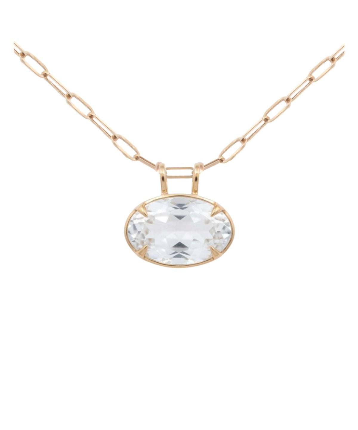 25.85ct White Topaz 18K Gold Small Statement Pendant