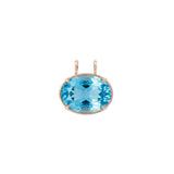 31.68ct Blue Topaz 18K Gold Medium Statement Pendant
