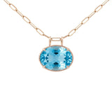 33.00ct Sky Blue Topaz 18K Gold Large Statement Pendant