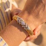 0.85ct Diamond 18K Italian Gold Cuff Bracelet