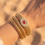 2.53ct Diamond Ruby 18K Italian Gold Wrap Bracelet