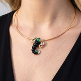 Scorpio 9.05ct Black Onyx Emerald 18K Gold Brooch