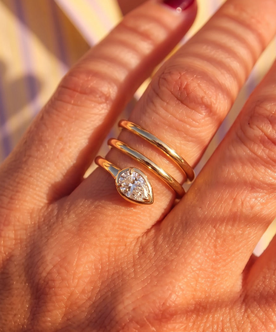 0.90ct Diamond 18K Gold Wrap Snake Ring