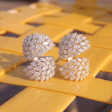 2.75ct Diamond 18K Gold Cluster Leaf Bypass Ring