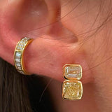 4.44ct Diamond 18K Gold Two Stone Stud Earrings