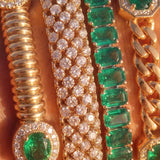 12.66ct Emerald 18K Gold Tennis Bracelet