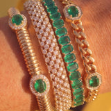 12.66ct Emerald 18K Gold Tennis Bracelet