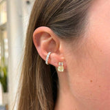3.48ct Diamond 18K Gold Two Stone Stud Earrings