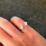 1.03ct Diamond 18K Gold Open Pear Signet Ring