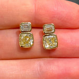 2.66ct Diamond 18K Gold Two Stone Stud Earrings