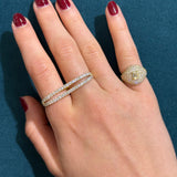 4.00ct Diamond 18K Gold Pave Signet Ring