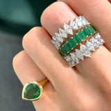 2.84ct Emerald 18K Gold Pear Signet Ring