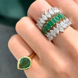 2.84ct Emerald 18K Gold Pear Signet Ring